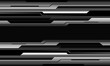 Abstract metallic silver line black cyber geometric black hexagon mesh banner blank space design ultramodern luxury futuristic technology background vector