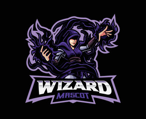 Wall Mural - Dark magic mascot logo design