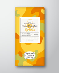 Wall Mural - nipplefruit chocolate label. abstract shapes vector packaging design layout with realistic shadows. 