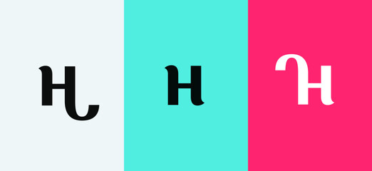 Leinwandbilder - Set of letter H minimal logo icon design template elements