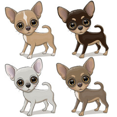 Wall Mural - cartoon dogs chihuahua on a white background