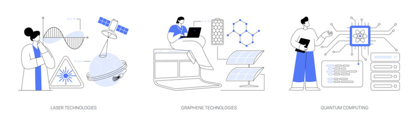 Poster - innovative science abstract concept vector illustrations.