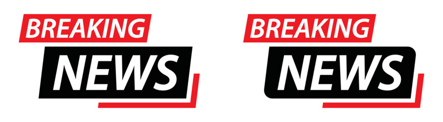 Breaking news headline icon, vector illustration