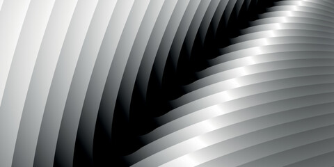 Poster - Abstract wide horizontal background or pattern of gradient black and white lines overlapping each other. Abstract black and white background. Geometric texture