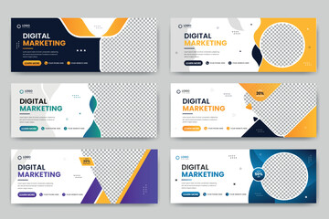 Wall Mural - Abstract business banner design web template Set, Horizontal header web banner. Modern website header background, Social Media Cover ads banner, flyer