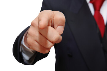 Wall Mural - gesture series: hand symbolically points with index finger.