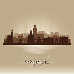 Wall Mural - Montevideo Uruguay city skyline vector silhouette