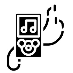 Sticker - music listening glyph icon