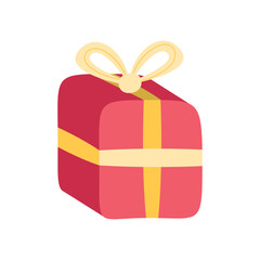 Poster - red gift with yellow bow