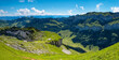 canvas print picture - The scenic view from the trail that leads from ebenalp to Altenalp turm and Santis, Switzerland