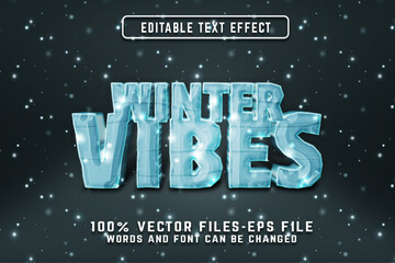 Poster - Winter 3d editable Text Effect Premium Vectors