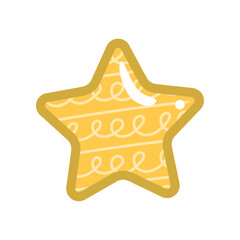 Sticker - merry christmas yellow star