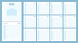 2023 wall planner in blue color, week starts on Sunday.