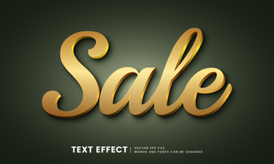 Wall Mural - Editable elegant 3d gold sale text effect. Luxury fancy golden font style perfect for logotype, title or heading text.	