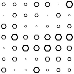 Wall Mural - Hexagons, halftone random pattern background. Vector illustration.