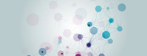 Poster - Vector future technology design template. Abstract connecting dots and lines. Geometric illustratuion