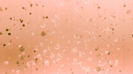 Poster - Molecular 3d balls rotate in liquid. Motion. 3D molecules move in flow in liquid background. Molecules or bubbles in rotating fluid flow