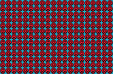 Blue And Red Pattern With Circles