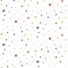 Abstract seamless pattern with small colored dots in random order