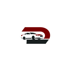 Wall Mural - a letter D logo with a car symbolizing the automotive company or brand