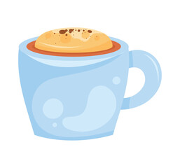 Sticker - coffee in blue cup