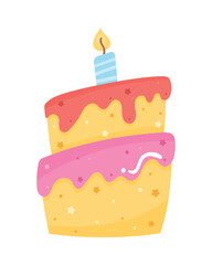 Poster - birthday cake with candle