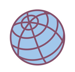Fototapete - World globe icon. Metaphor of international trade and transnational companies. Globalization and logistics. Online business and earnings in Internet concept. Cartoon flat vector illustration