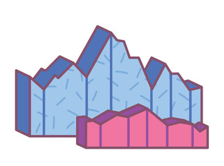 Wall Mural - Two graphs icon. Statistics and information, diagrams and charts. Financial literacy, calculation of expenses and incomes and analytics. Investing and trading. Cartoon flat vector illustration