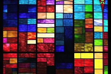 Wall Mural - stained glass universe. Generative AI Technology