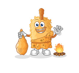 Sticker - feather duster ancient cartoon. cartoon mascot vector