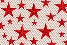 Red White Stars Holiday Christmas Invitation Decoration Star Background Pattern