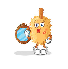 Sticker - feather duster make up mascot. cartoon vector