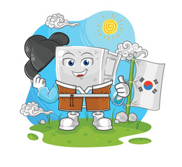 Sticker - concrete brick korean culture vector. cartoon character