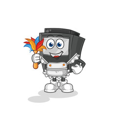 Wall Mural - ATM machine maid mascot. cartoon vector