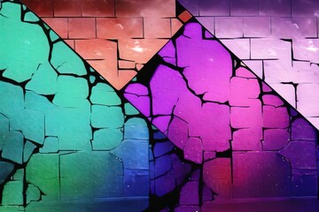 Wall Mural - Blue purple magenta teal green rough surface. Generative AI Technology