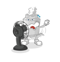 Sticker - exhaust with the fan character. cartoon mascot vector