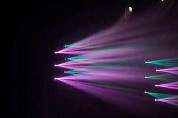 Wall Mural - colorful stage spotlights with laser radiation