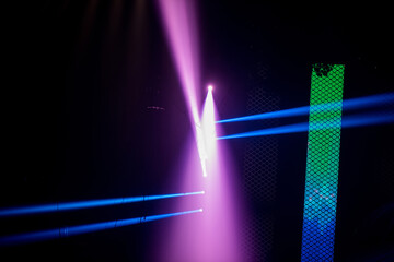 Wall Mural - colorful stage spotlights with laser radiation