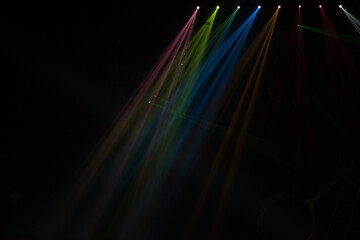 Wall Mural - colorful stage spotlights with laser radiation