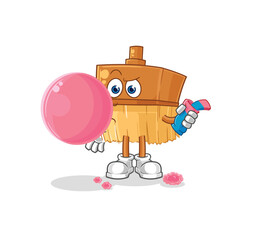 Wall Mural - paintbrush chewing gum vector. cartoon character