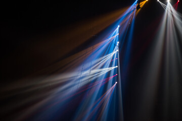 Wall Mural - colorful stage spotlights with laser radiation