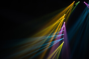 Wall Mural - colorful stage spotlights with laser radiation