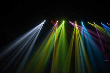 Wall Mural - colorful stage spotlights with laser radiation