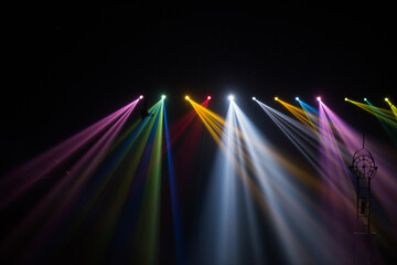 Wall Mural - colorful stage spotlights with laser radiation