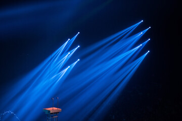 Wall Mural - colorful stage spotlights with laser radiation