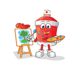 Canvas Print - chili spray artist mascot. cartoon vector