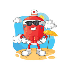 Wall Mural - chili spray sunbathing in summer. character vector