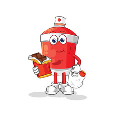 Canvas Print - chili spray eat chocolate mascot. cartoon vector