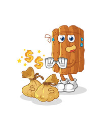 Wall Mural - cinnamon refuse money illustration. character vector