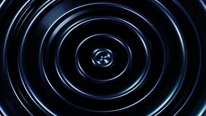 Poster - Abstract water circle wave texture background. wavy and round forms liquid surface, 3D Illustration